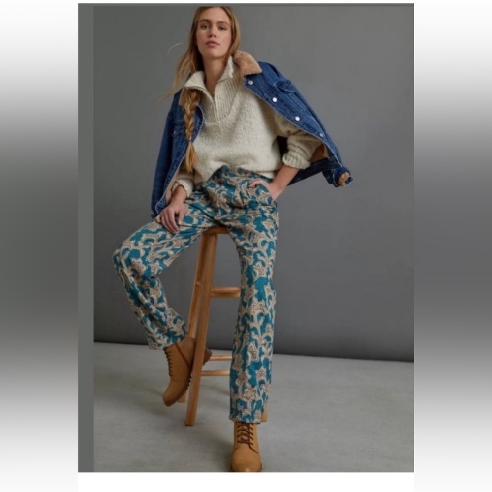 NWOT Anthropologie size 12 Ali paisley utility pants